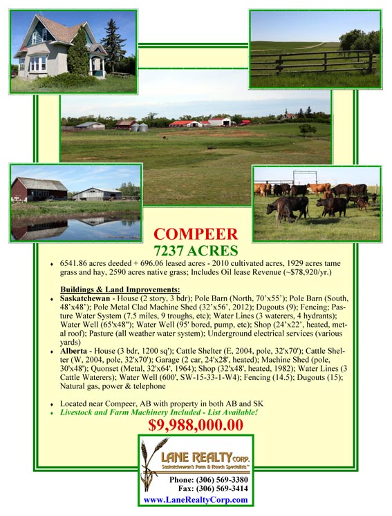 West Central Saskatchewan Farmland, Farms, and Ranches for Sale