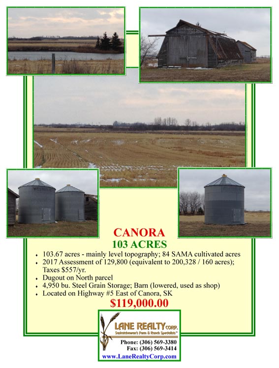 East Central Saskatchewan Farmland, Farms, and Ranches for Sale