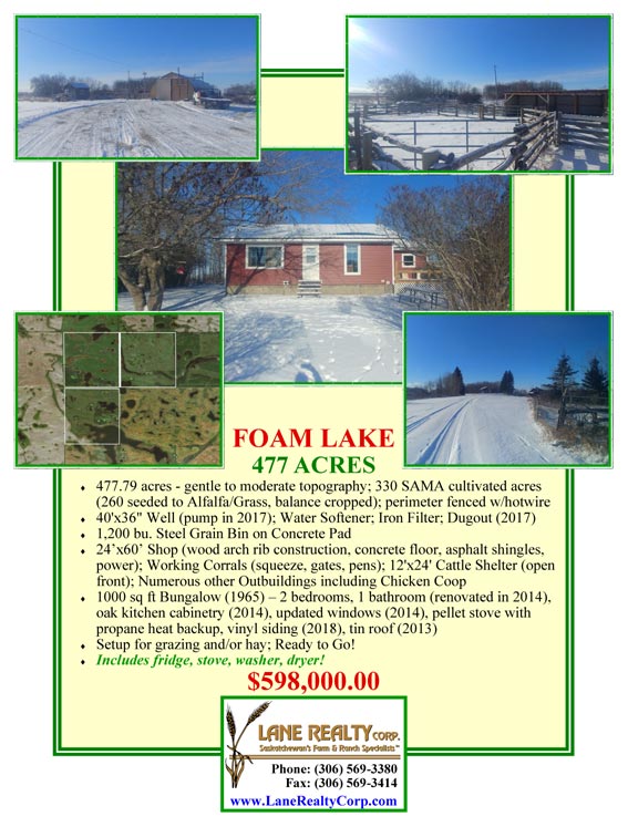 East Central Saskatchewan Farmland, Farms, and Ranches for Sale